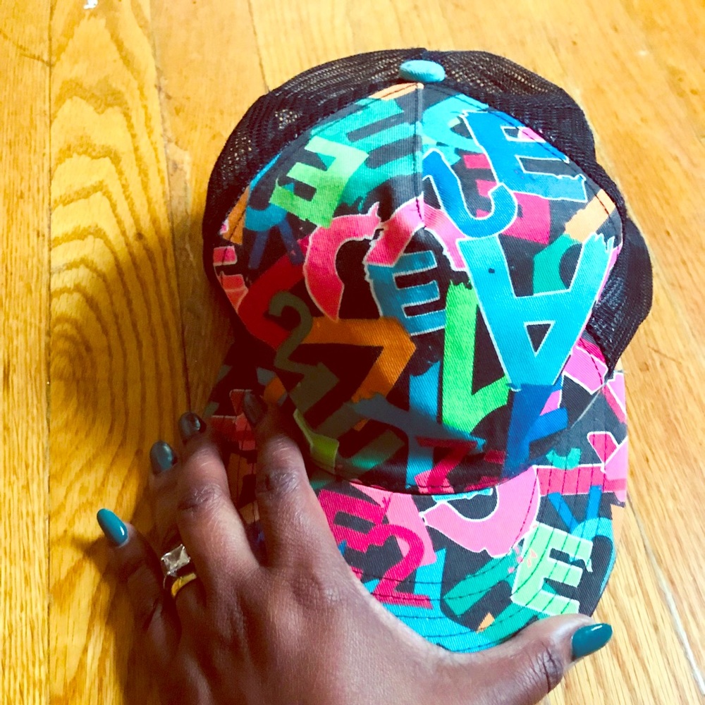 Colorful Hip Hop  alphabet cap with mesh cap